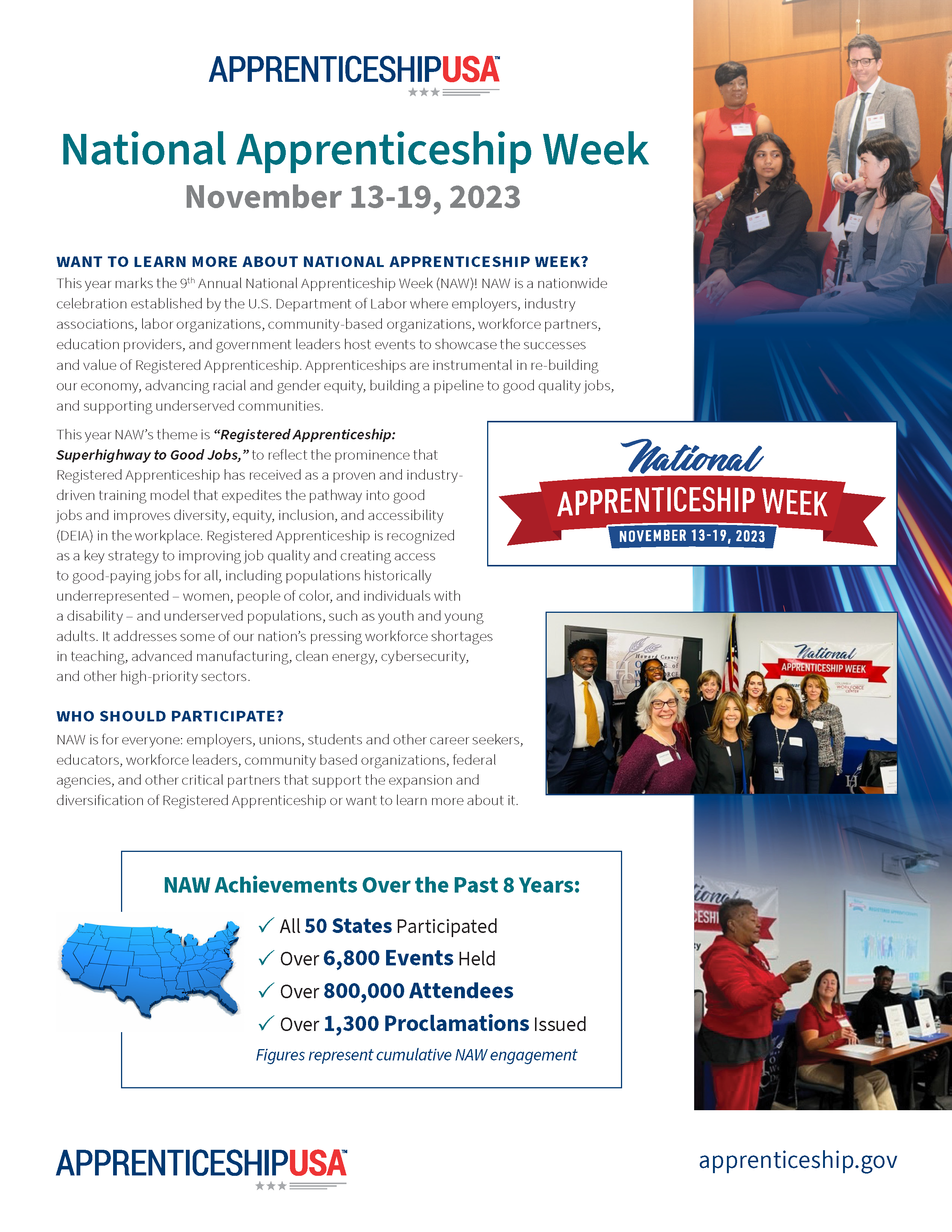 Apprenticeship USA National Apprenticeship Week flyer