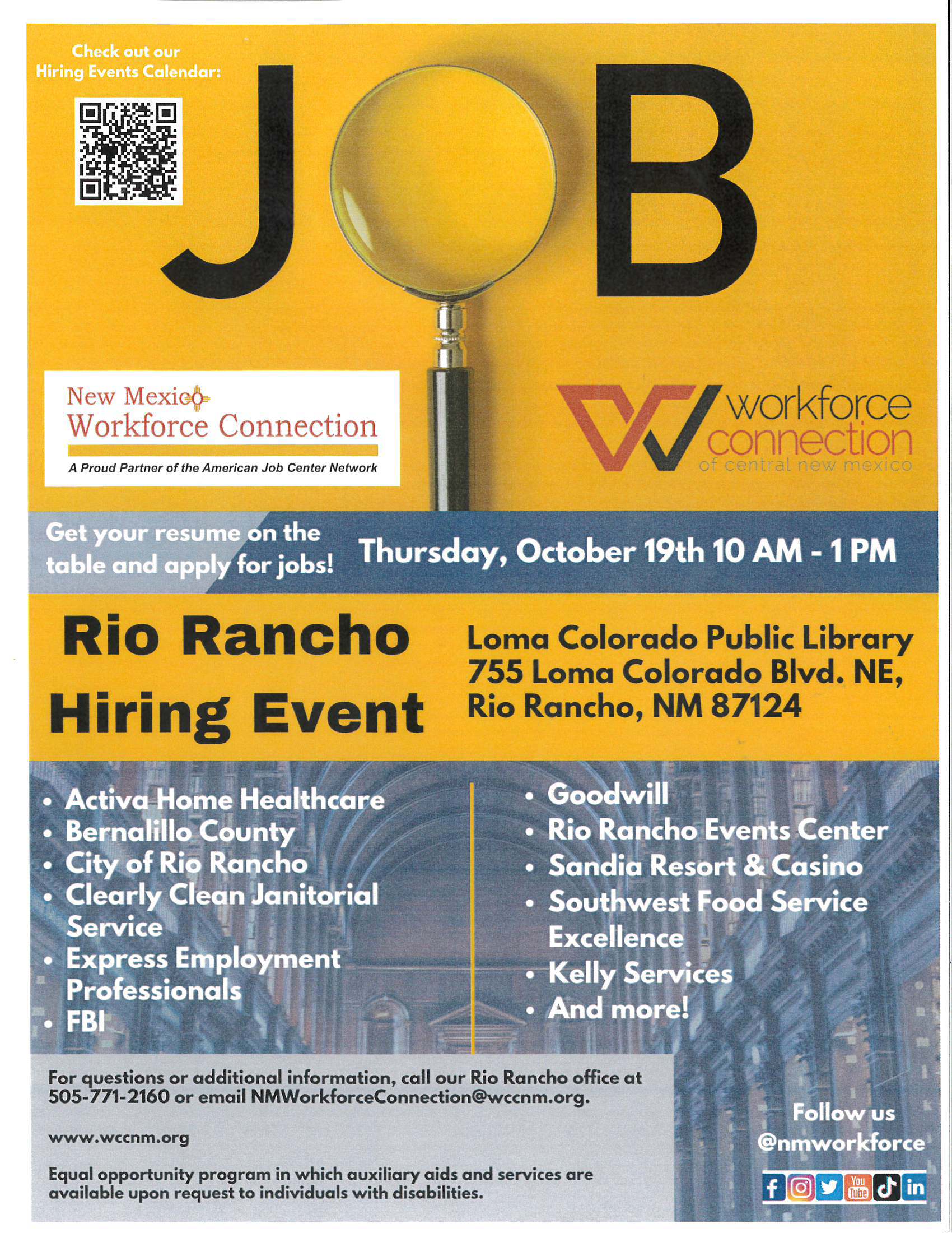Job Fair Workforce Connection of Central New Mexico flyerw
