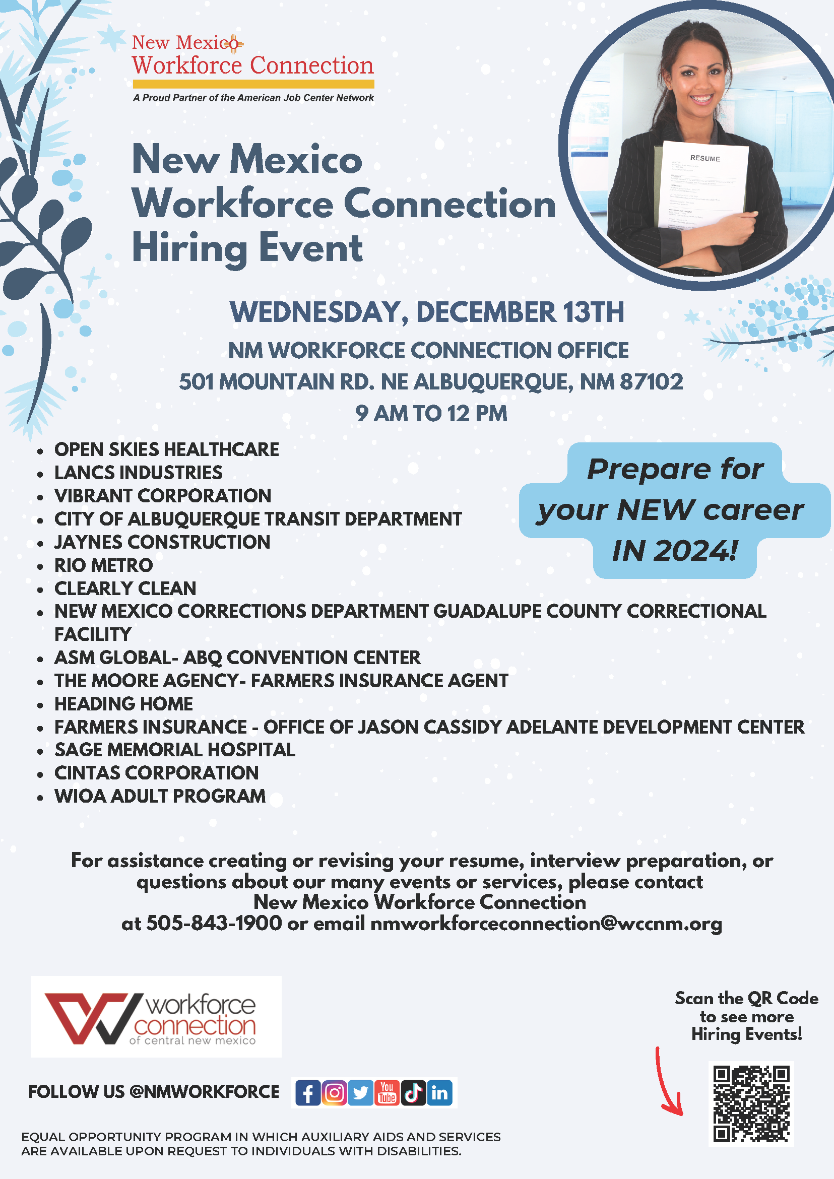 NM Workforce Connection Hiring Event flyer