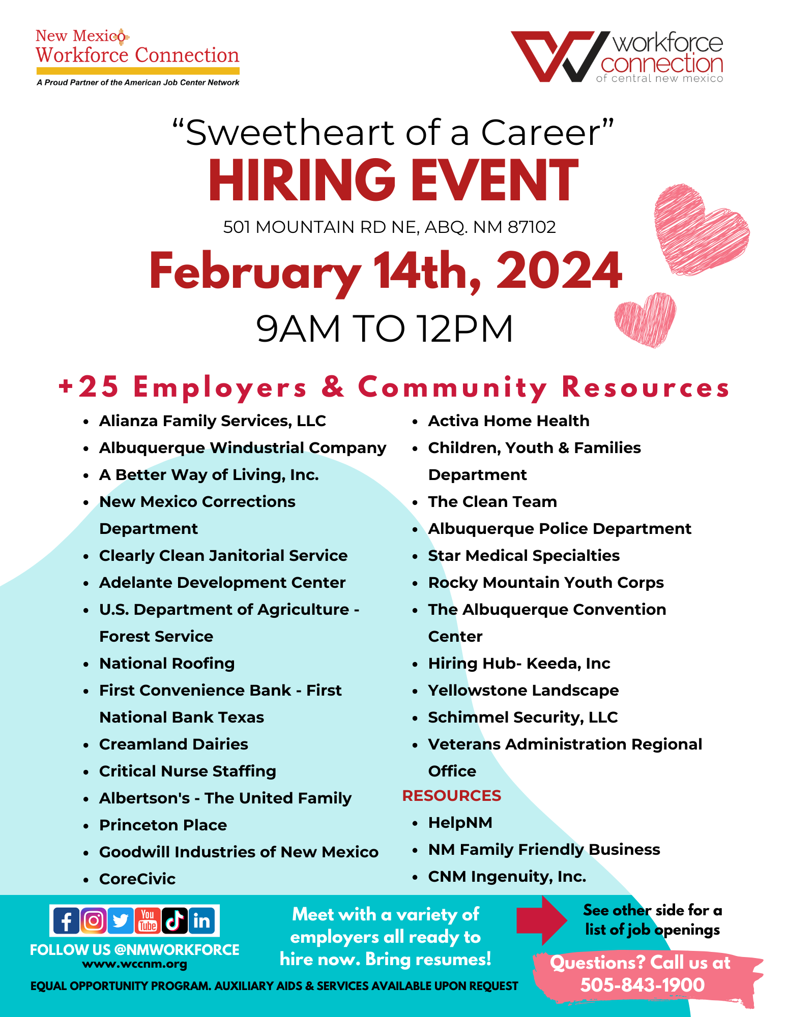 Sweetheart of a Career Hiring Event flyer