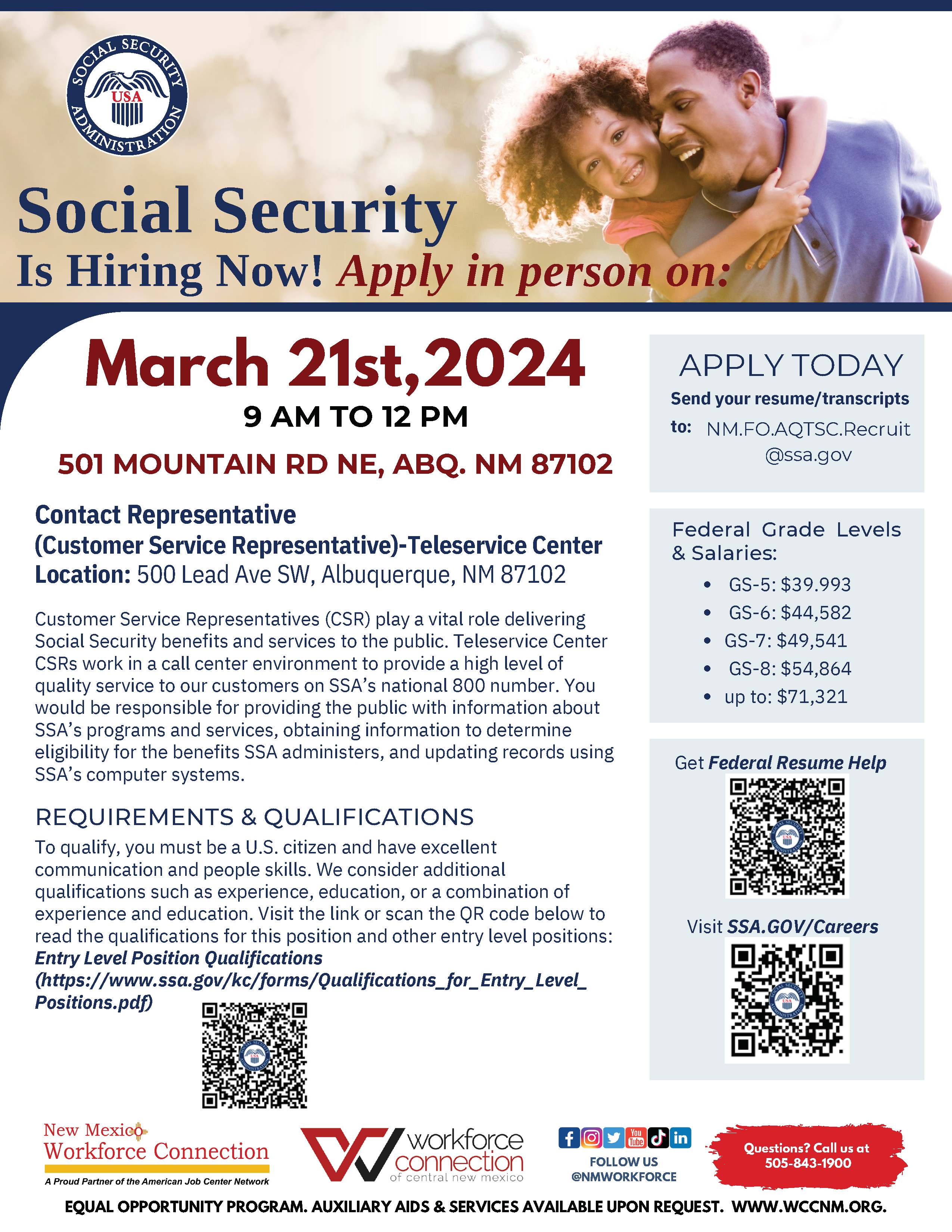 Social Security is Hiring Now flyer