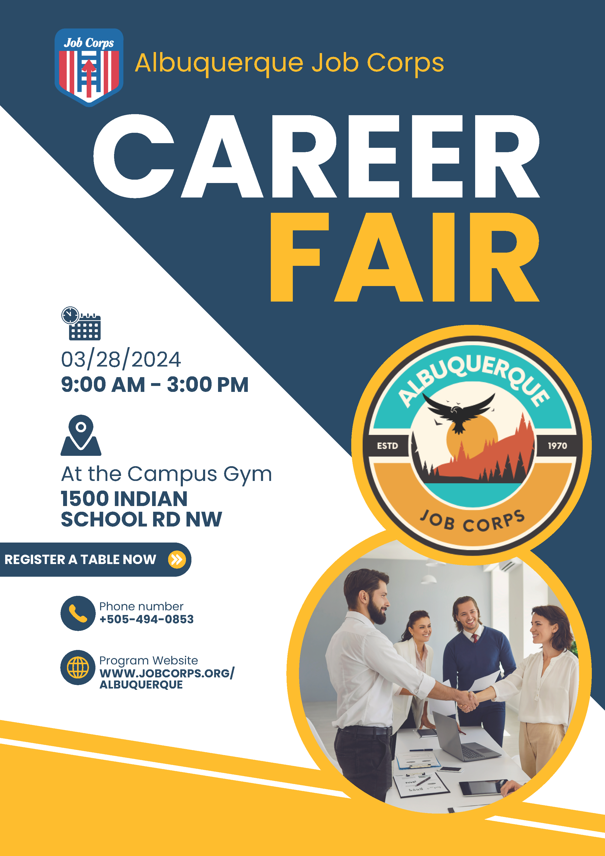 Albuquerque Job Corps Career Fair flyer