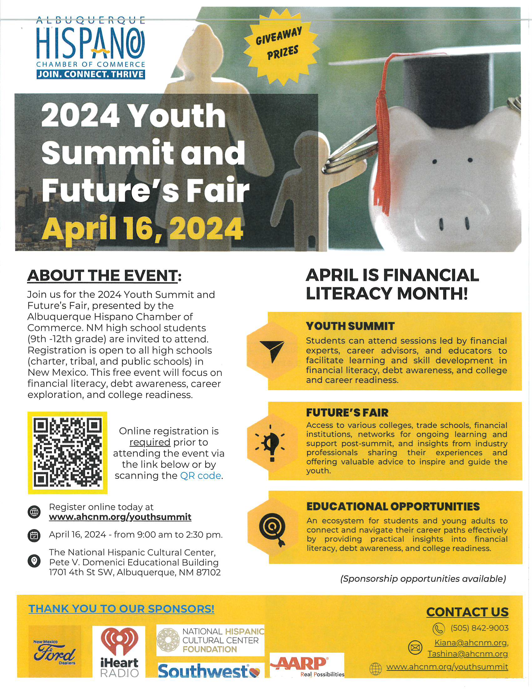 Albuquerque Hispano Chamber of Commerce 2024 Youth Summit and Future's Fair flyer