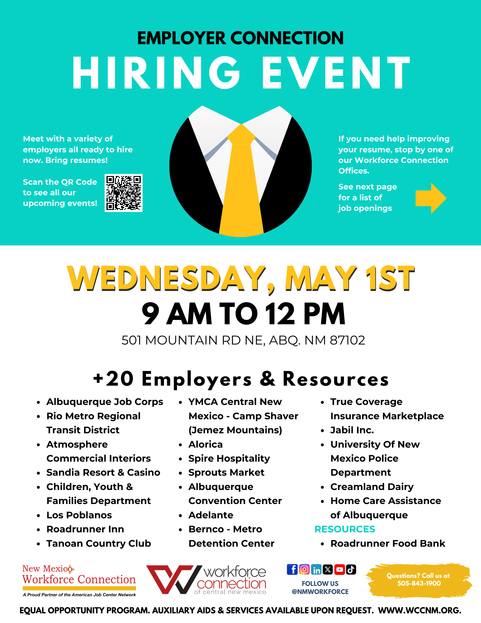 Employer Connection Hiring Event Flyer