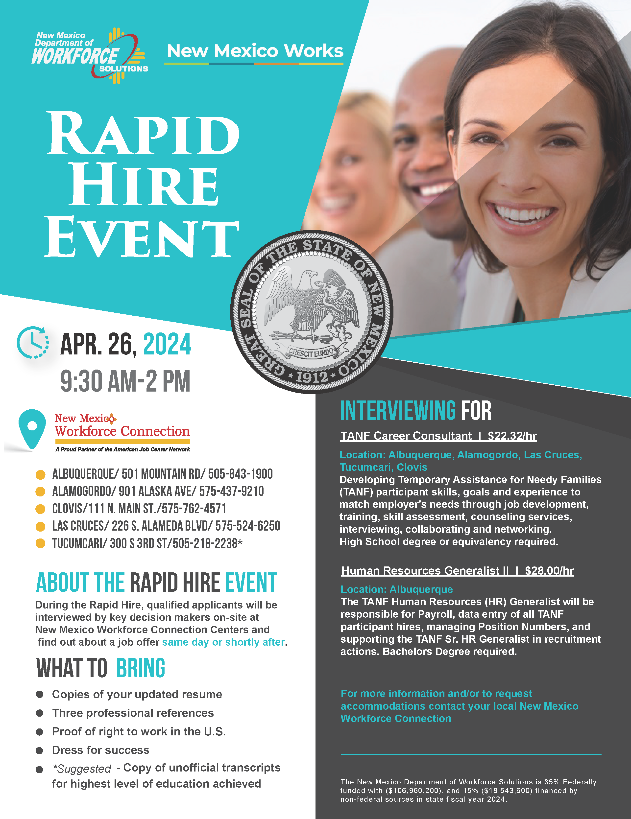 Rapid Hire Event - New Mexico Department of Workforce Solutions