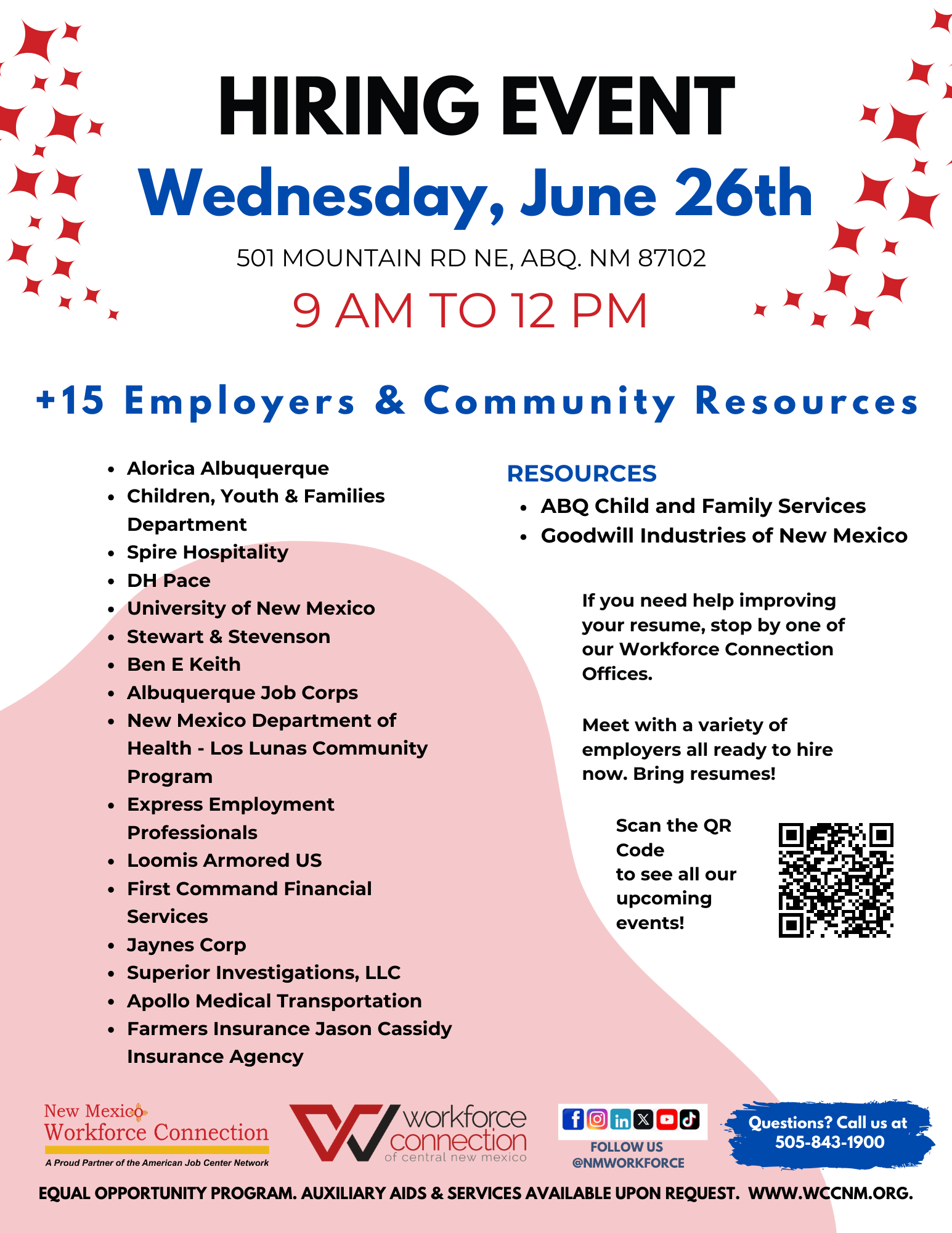 Hiring Event Wednesday, June 26th - Flyer