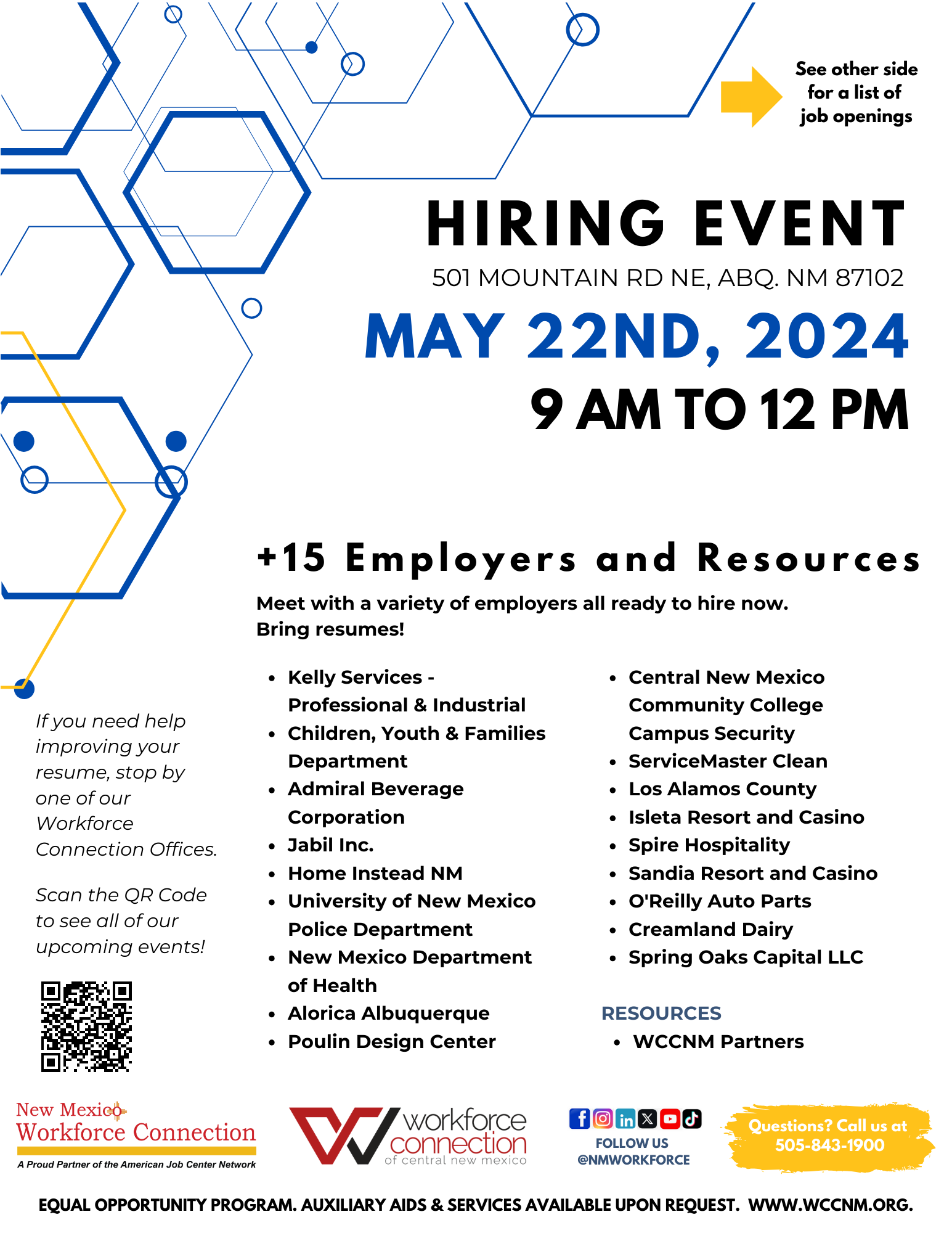 Hiring Event - May 22nd, 2024 Flyer