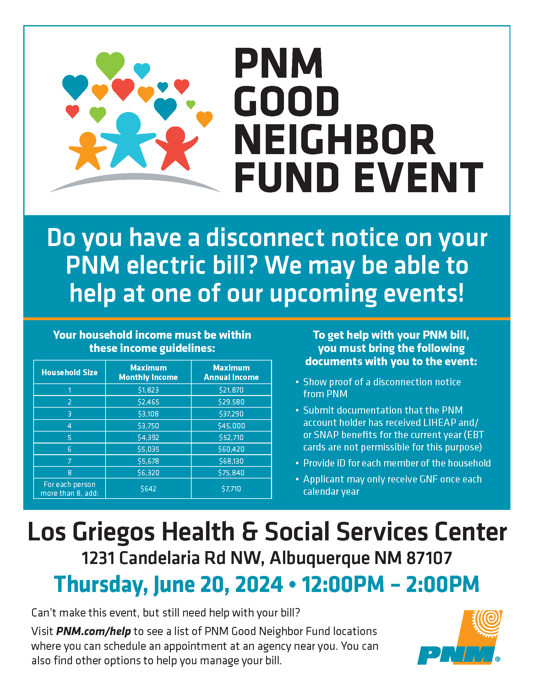 PNM Good Neighbor Fund Event - Flyer