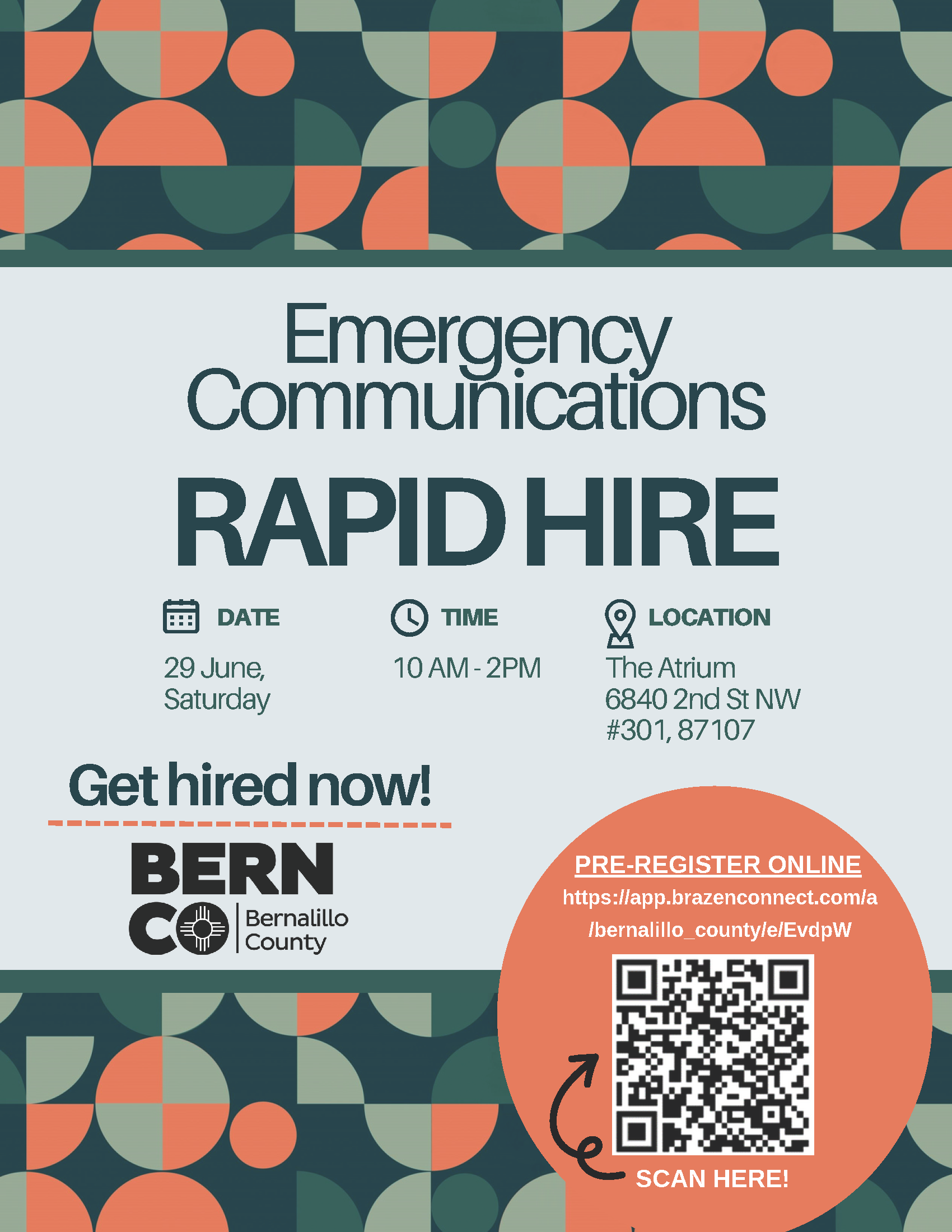 Emergency Communications Rapid Hire Event on June 29th