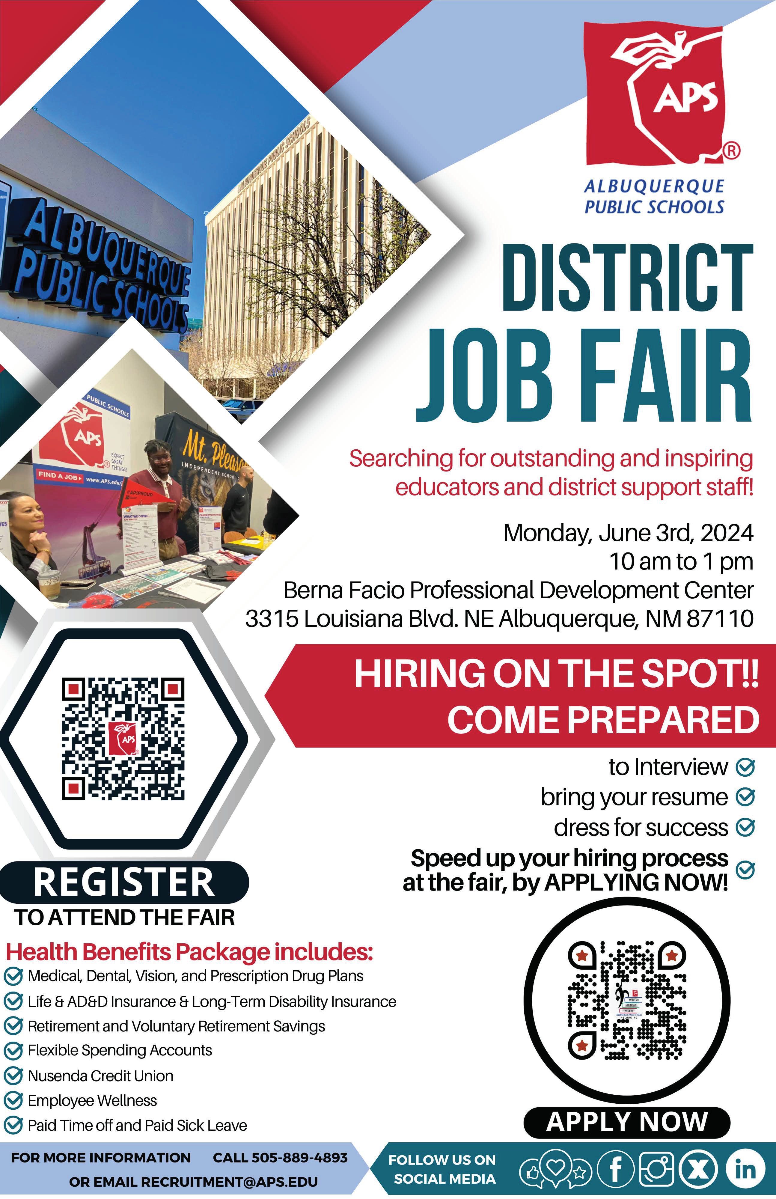 Albuquerque Public Schools District Job Fair - Flyer