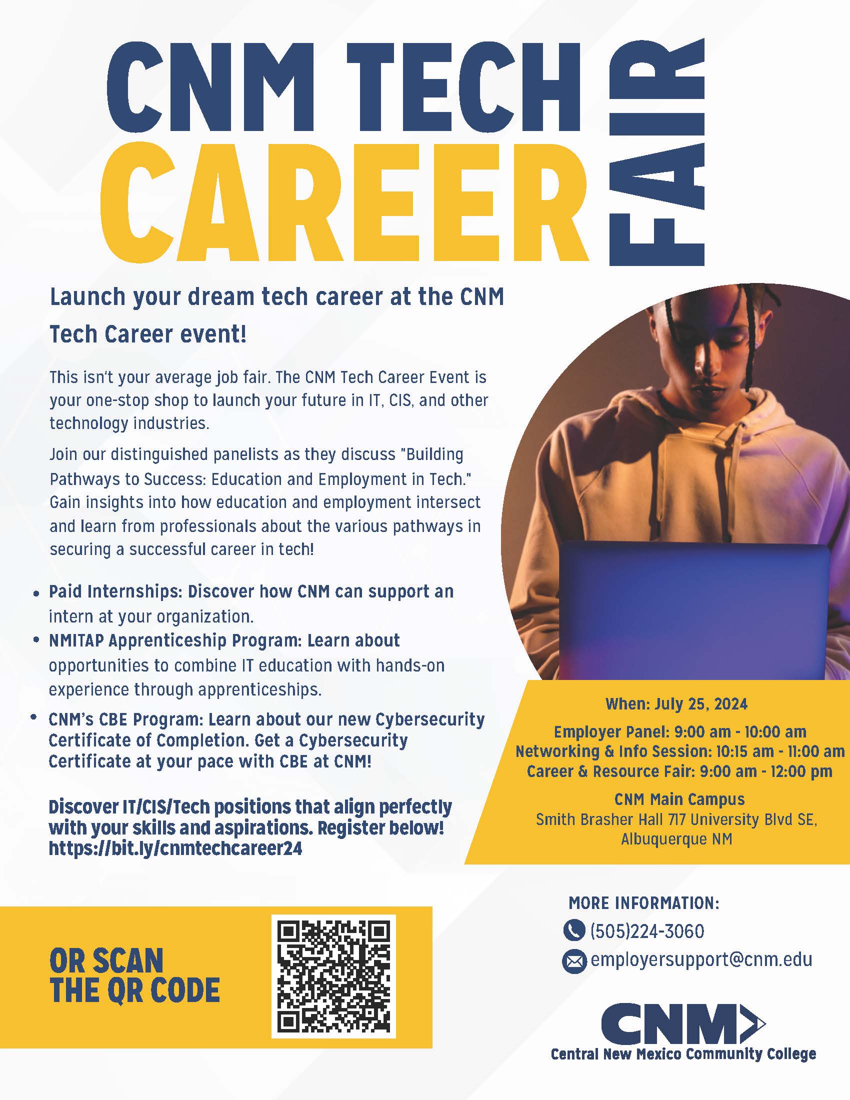 CNM Tech Career Fair - July 25, 2024 Flyer